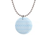 Boho Baby Blue Pattern 1  Button Necklace Front