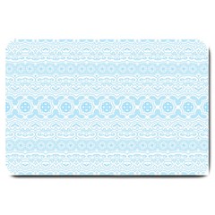 Boho Baby Blue Pattern Large Doormat  by SpinnyChairDesigns