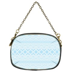 Boho Baby Blue Pattern Chain Purse (one Side) by SpinnyChairDesigns