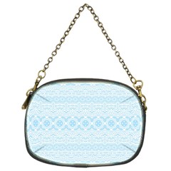 Boho Baby Blue Pattern Chain Purse (two Sides) by SpinnyChairDesigns