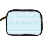 Boho Baby Blue Pattern Digital Camera Leather Case Front