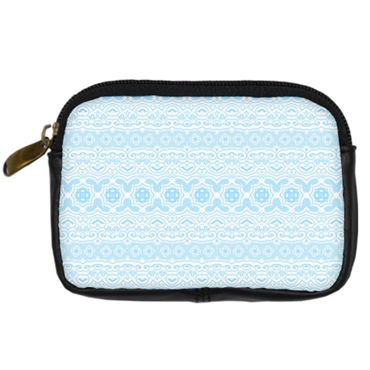 Boho Baby Blue Pattern Digital Camera Leather Case