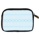 Boho Baby Blue Pattern Digital Camera Leather Case Back