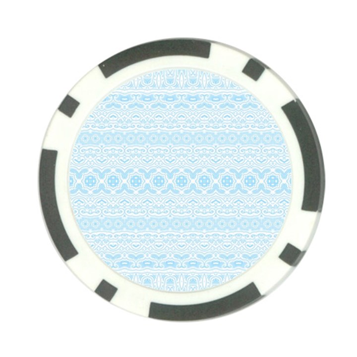 Boho Baby Blue Pattern Poker Chip Card Guard (10 pack)