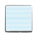 Boho Baby Blue Pattern Memory Card Reader (Square 5 Slot) Front