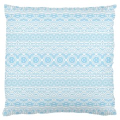 Boho Baby Blue Pattern Large Cushion Case (two Sides) by SpinnyChairDesigns