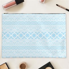 Boho Baby Blue Pattern Cosmetic Bag (xxl) by SpinnyChairDesigns