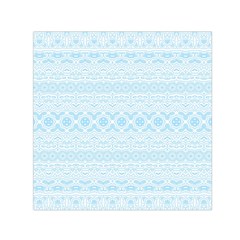 Boho Baby Blue Pattern Small Satin Scarf (square) by SpinnyChairDesigns