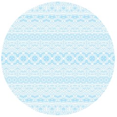 Boho Baby Blue Pattern Wooden Bottle Opener (round) by SpinnyChairDesigns