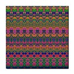 Boho Colorful Pattern Tile Coaster Front