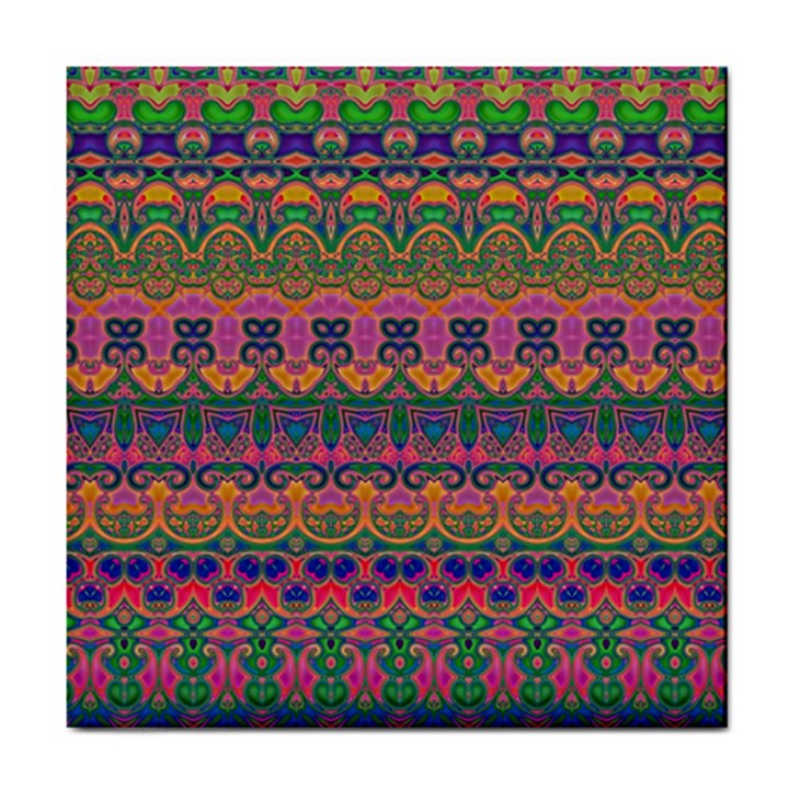 Boho Colorful Pattern Tile Coaster