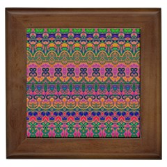 Boho Colorful Pattern Framed Tile by SpinnyChairDesigns