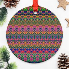 Boho Colorful Pattern Ornament (round) by SpinnyChairDesigns