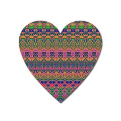 Boho Colorful Pattern Heart Magnet by SpinnyChairDesigns