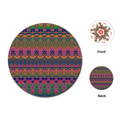 Boho Colorful Pattern Playing Cards Single Design (round) by SpinnyChairDesigns