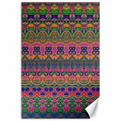 Boho Colorful Pattern Canvas 24  X 36  by SpinnyChairDesigns