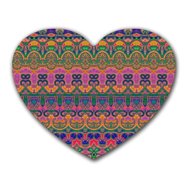 Boho Colorful Pattern Heart Mousepads