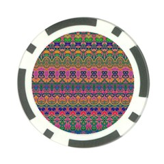 Boho Colorful Pattern Poker Chip Card Guard by SpinnyChairDesigns