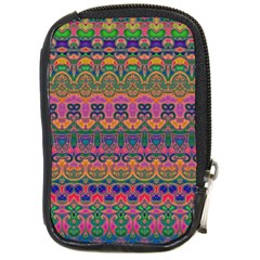 Boho Colorful Pattern Compact Camera Leather Case by SpinnyChairDesigns