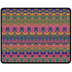 Boho Colorful Pattern Double Sided Fleece Blanket (medium)  by SpinnyChairDesigns