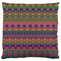 Boho Colorful Pattern Large Flano Cushion Case (one Side) by SpinnyChairDesigns