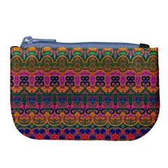 Boho Colorful Pattern Large Coin Purse by SpinnyChairDesigns