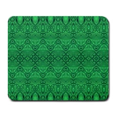 Boho Emerald Green Large Mousepads by SpinnyChairDesigns