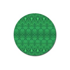 Boho Emerald Green Magnet 3  (round) by SpinnyChairDesigns