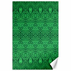 Boho Emerald Green Canvas 24  X 36  by SpinnyChairDesigns