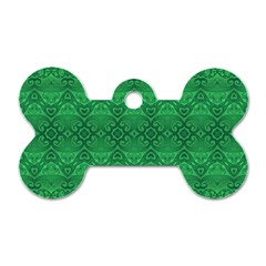 Boho Emerald Green Dog Tag Bone (one Side) by SpinnyChairDesigns