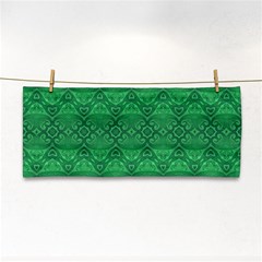 Boho Emerald Green Hand Towel by SpinnyChairDesigns