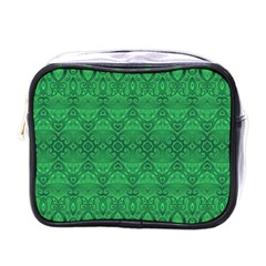 Boho Emerald Green Mini Toiletries Bag (one Side) by SpinnyChairDesigns