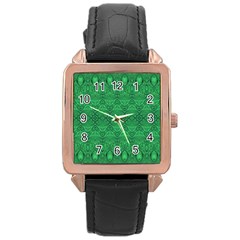 Boho Emerald Green Rose Gold Leather Watch  by SpinnyChairDesigns