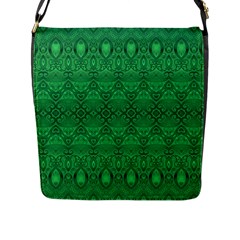 Boho Emerald Green Flap Closure Messenger Bag (l) by SpinnyChairDesigns