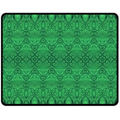 Boho Emerald Green Double Sided Fleece Blanket (medium)  by SpinnyChairDesigns