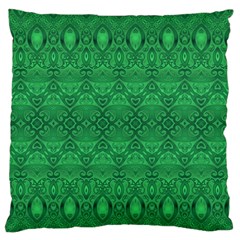 Boho Emerald Green Large Flano Cushion Case (one Side)