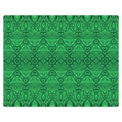 Boho Emerald Green Double Sided Flano Blanket (medium)  by SpinnyChairDesigns