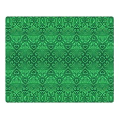 Boho Emerald Green Double Sided Flano Blanket (large)  by SpinnyChairDesigns