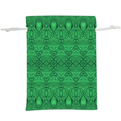 Boho Emerald Green  Lightweight Drawstring Pouch (xl) by SpinnyChairDesigns