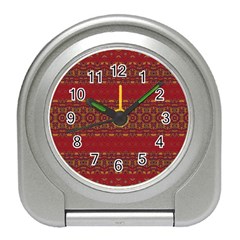 Boho Red Gold Travel Alarm Clock by SpinnyChairDesigns