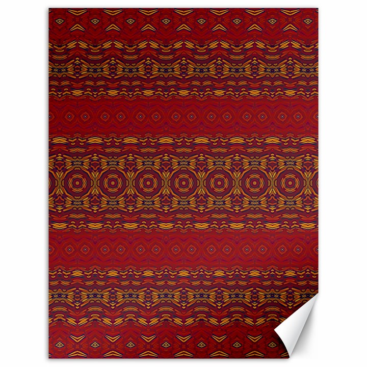 Boho Red Gold Canvas 12  x 16 