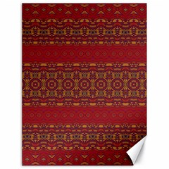 Boho Red Gold Canvas 18  X 24  by SpinnyChairDesigns