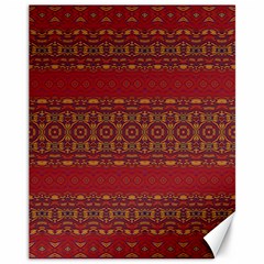 Boho Red Gold Canvas 11  X 14  by SpinnyChairDesigns