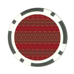 Boho Red Gold Poker Chip Card Guard by SpinnyChairDesigns