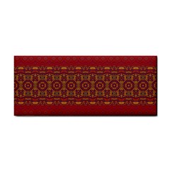 Boho Red Gold Hand Towel by SpinnyChairDesigns