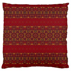 Boho Red Gold Large Cushion Case (two Sides) by SpinnyChairDesigns