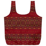 Boho Red Gold Full Print Recycle Bag (XL) Back