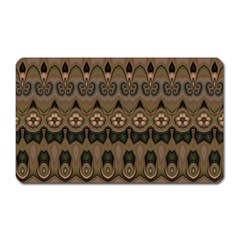 Boho Green Brown Pattern Magnet (rectangular) by SpinnyChairDesigns