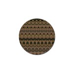 Boho Green Brown Pattern Golf Ball Marker Front