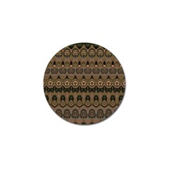 Boho Green Brown Pattern Golf Ball Marker (10 Pack) by SpinnyChairDesigns